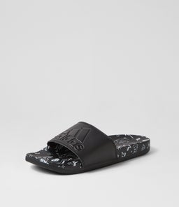 ADILETTE COMFORT W BLACK BLACK WHITE SMOOTH