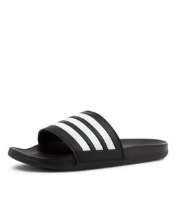ADILETTE COMFORT W BLACK WHITE STRIPE SMOOTH