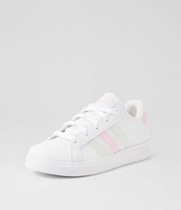 GRAND COURT 2.0 K JNR AD WHITE JADE CLEAR PINK TEXTILE