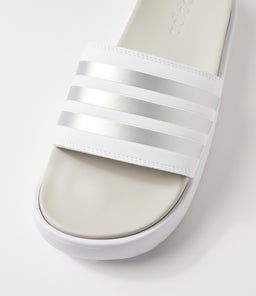 ADILETTE PLATFORM W AD WHITE METALLIC GREY SMOOTH