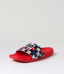 ADILETTE COMFORT SM K JNR AD BLACK WHITE SCARLET RECYCLED