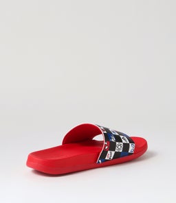 ADILETTE COMFORT SM K JNR AD BLACK WHITE SCARLET RECYCLED