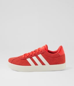 VL COURT 3.0 JNR AD BRIGHT RED WHITE OFF WHITE SUEDE