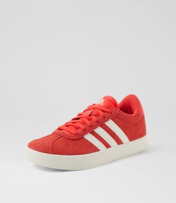 VL COURT 3.0 JNR AD BRIGHT RED WHITE OFF WHITE SUEDE