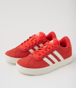 VL COURT 3.0 JNR AD BRIGHT RED WHITE OFF WHITE SUEDE