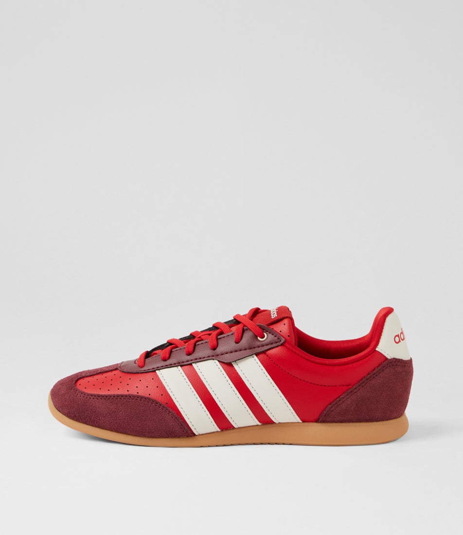 Barreda Lo W Better Scarlet Off White Gum Fabric Sneakers