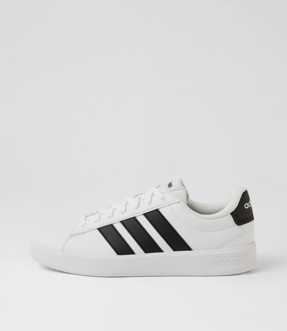 Grand Court 3 White Black Lace Up Sneakers Grand Court 3 White Black Lace Up Sneakers