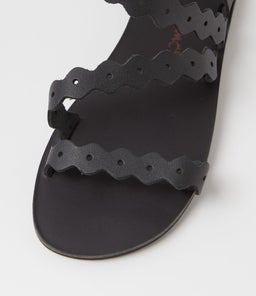 IKARIA SANDAL AF BLACK LEATHER