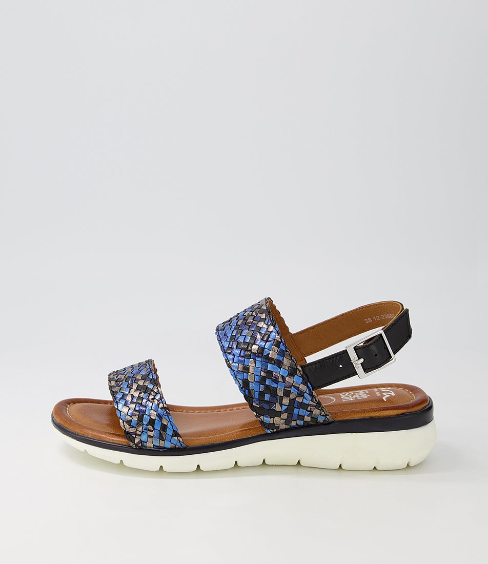 Kreta 02 Navy Multi Leather Sandals
