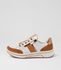 SAPPORO 34 AR CARAMEL WHITE LEATHER SUEDE