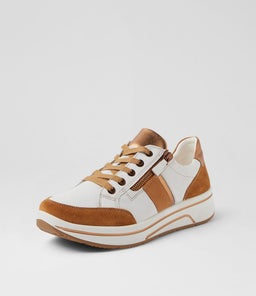 SAPPORO 34 AR CARAMEL WHITE LEATHER SUEDE