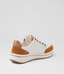 SAPPORO 34 AR CARAMEL WHITE LEATHER SUEDE