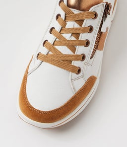 SAPPORO 34 AR CARAMEL WHITE LEATHER SUEDE