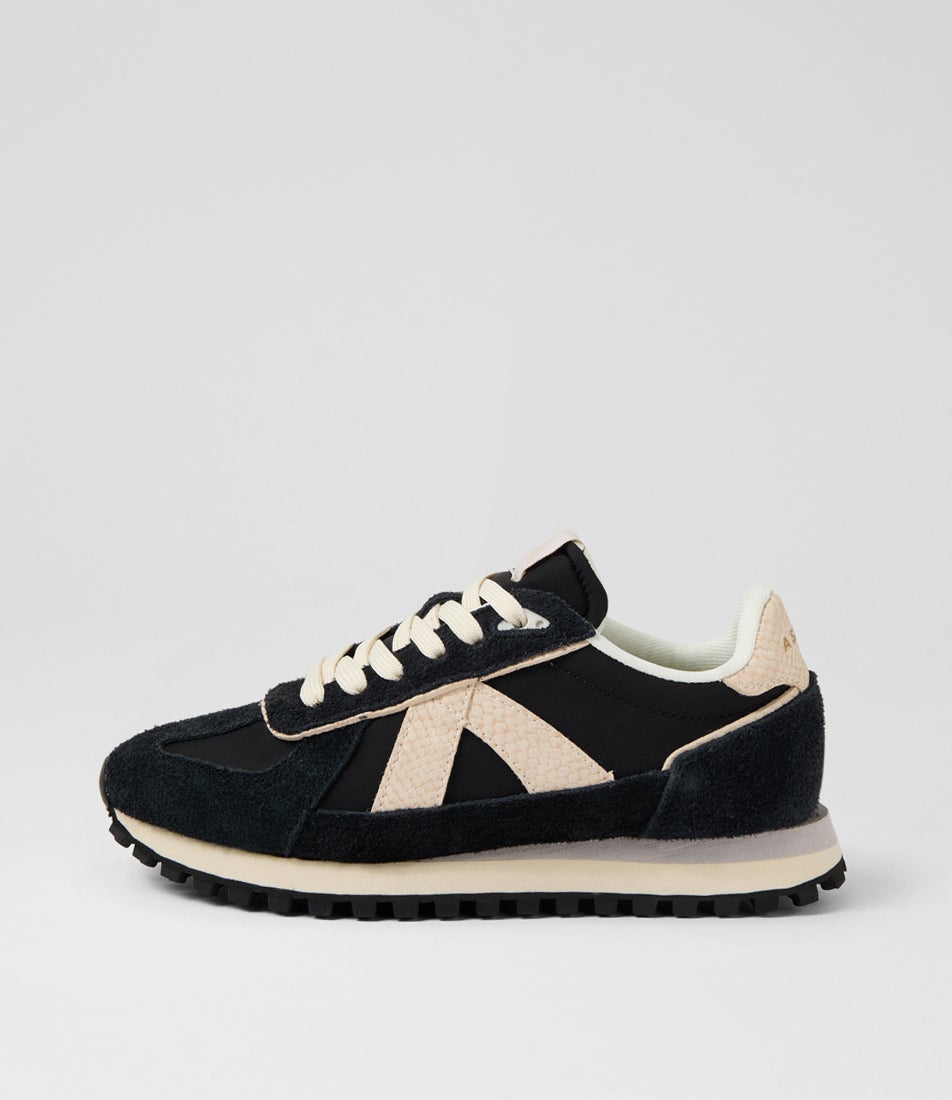 Gate Black Snake Gold Suede Nylon Sneakers Gate Black Snake Gold Suede Nylon Sneakers