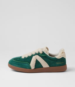 Elite Classic Green Cream Sherpa Suede Sneakers Elite Classic Green Cream Sherpa Suede Sneakers