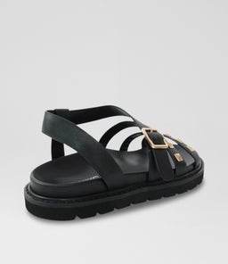CHUNKY STUD SANDAL B2 BLACK LEATHER