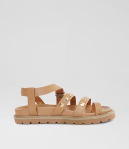 CHUNKY STUD SANDAL B2 CAMEL LEATHER