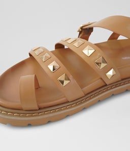 CHUNKY STUD SANDAL B2 CAMEL LEATHER