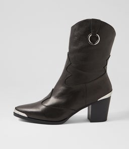 DALLAS WESTERN BOOT B2 BLACK LEATHER