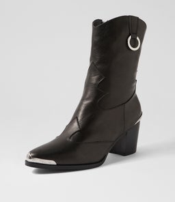 DALLAS WESTERN BOOT B2 BLACK LEATHER