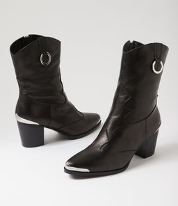 DALLAS WESTERN BOOT B2 BLACK LEATHER