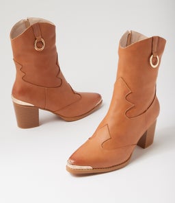 DALLAS WESTERN BOOT B2 TAN LEATHER