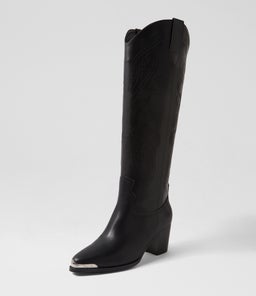 WESTERN KNEE BOOT B2 BLACK LEATHER