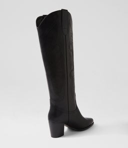 WESTERN KNEE BOOT B2 BLACK LEATHER