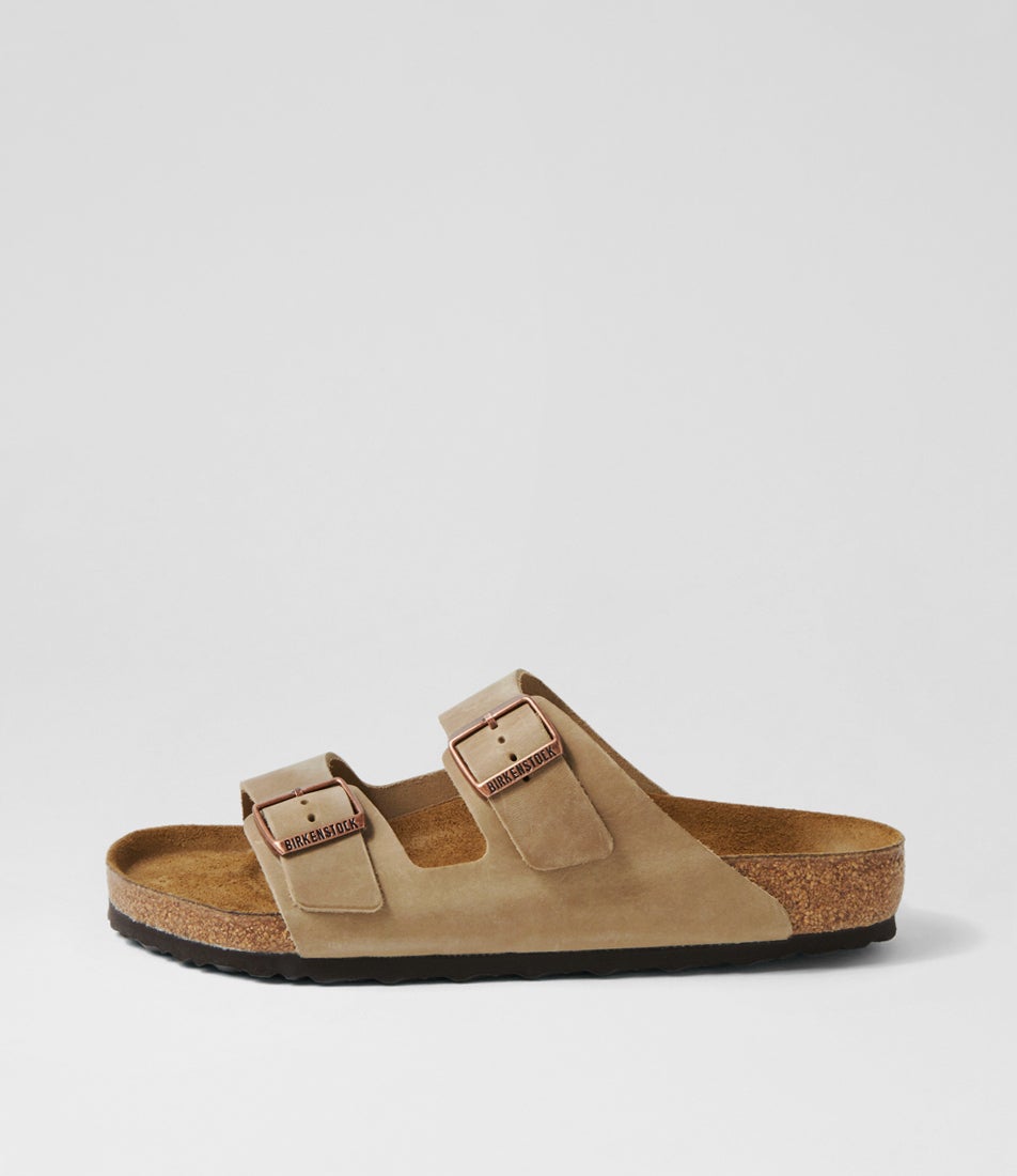 Arizona Mens Tobacco Oil Leather Slides Arizona Mens Tobacco Oil Leather Slides