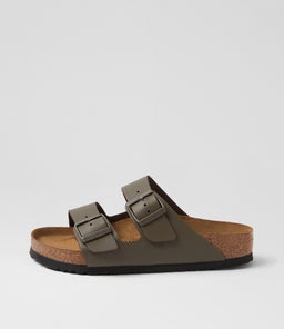 Arizona Concrete Grey Leather Slides Arizona Concrete Grey Leather Slides