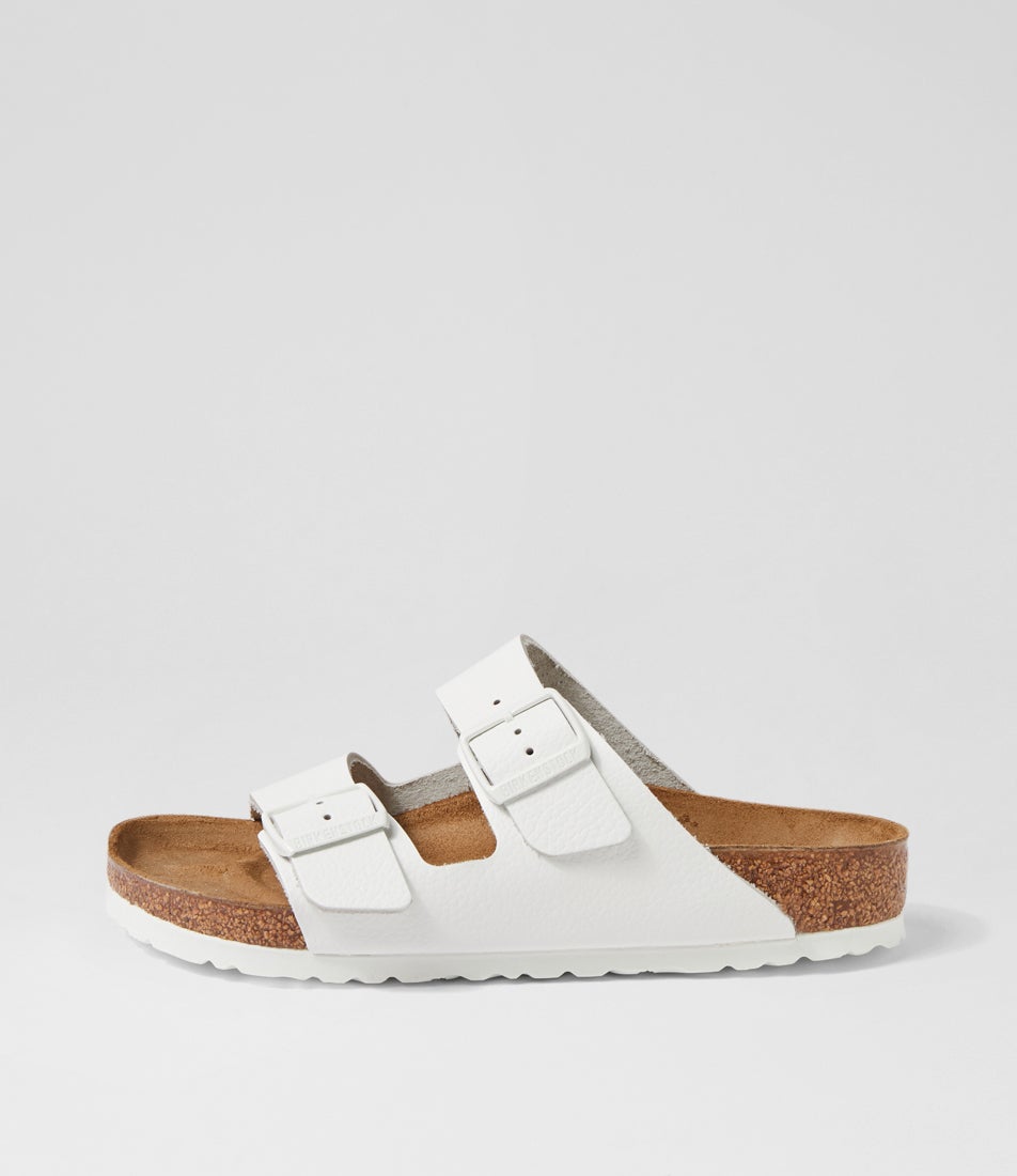 Arizona White Leather Slides Arizona White Leather Slides