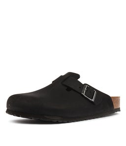 BOSTON MEN'S BLACK OIL LEATHER