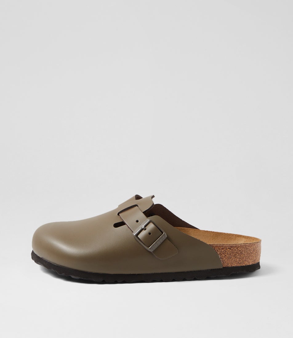 Boston Mens Concrete Grey Leather Flat Shoes Boston Mens Concrete Grey Leather Flat Shoes