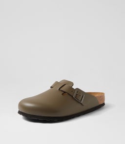 BOSTON MEN'S CONCRETE GREY SMOOTH LEATHER