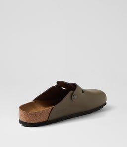 BOSTON MEN'S CONCRETE GREY SMOOTH LEATHER