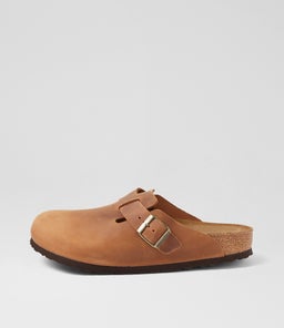 Boston Mens Cognac Oiled Leather Flat Shoes Boston Mens Cognac Oiled Leather Flat Shoes