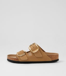 Arizona Big Buckle Tabacco Brown Oiled Leather Slides Arizona Big Buckle Tabacco Brown Oiled Leather Slides