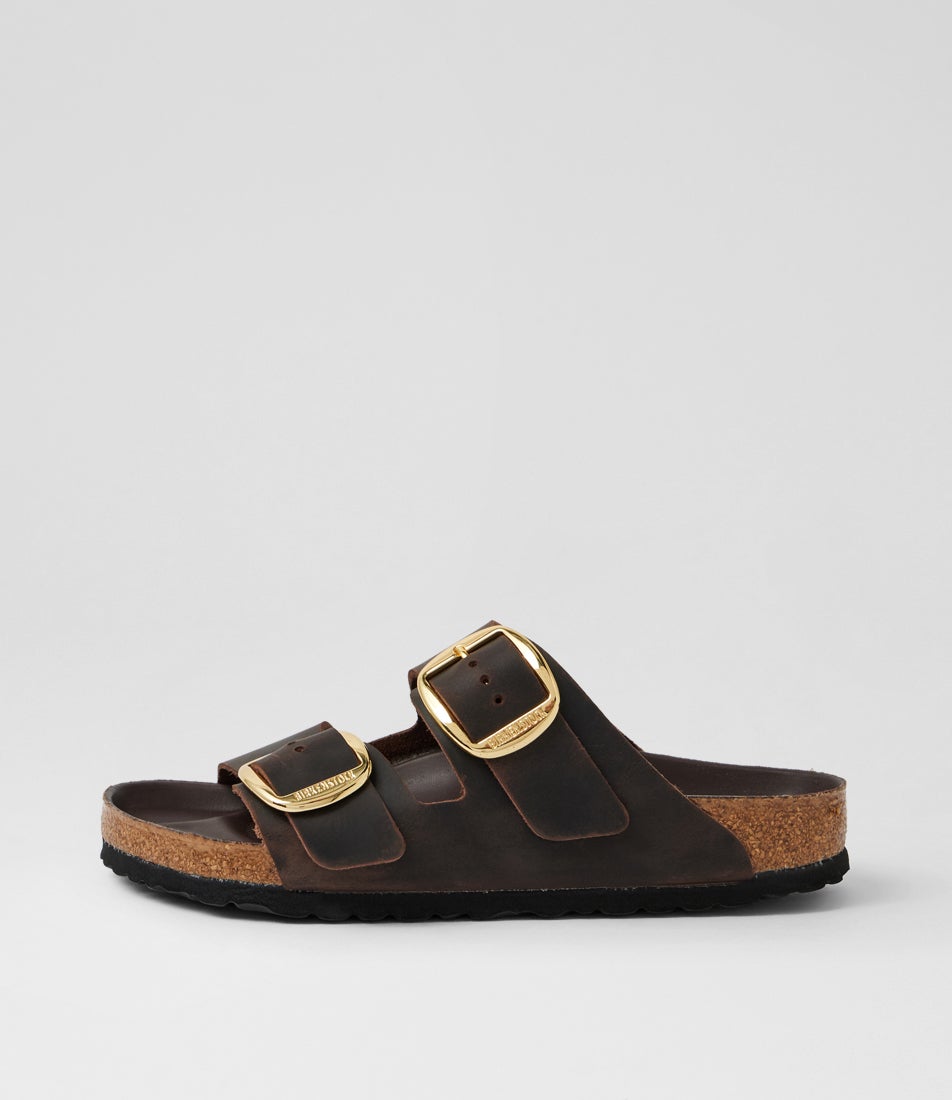 Arizona Big Buckle Habana Oiled Leather Slides Arizona Big Buckle Habana Oiled Leather Slides