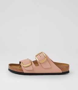Arizona Big Buckle Soft Pink Nubuck Slides Arizona Big Buckle Soft Pink Nubuck Slides