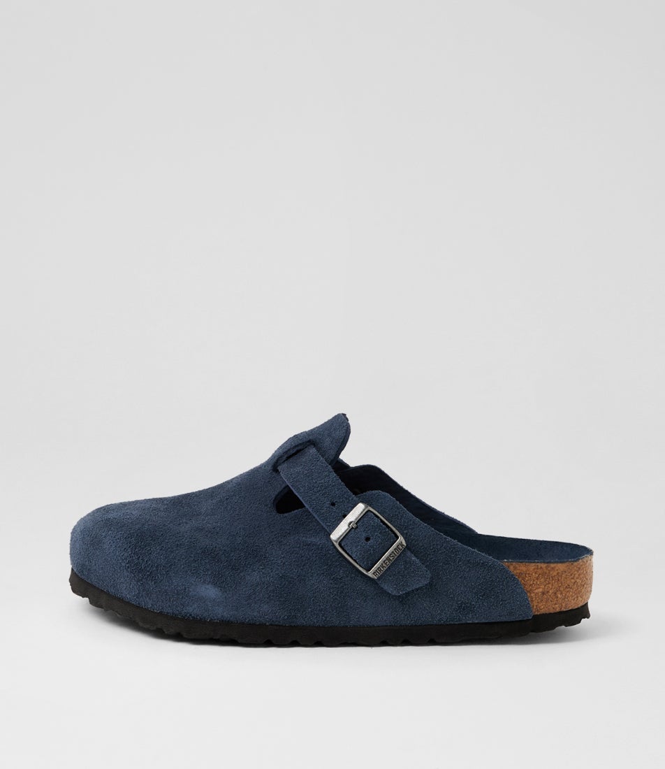 Boston Soft Footbed Mens New Navy Suede Mules
