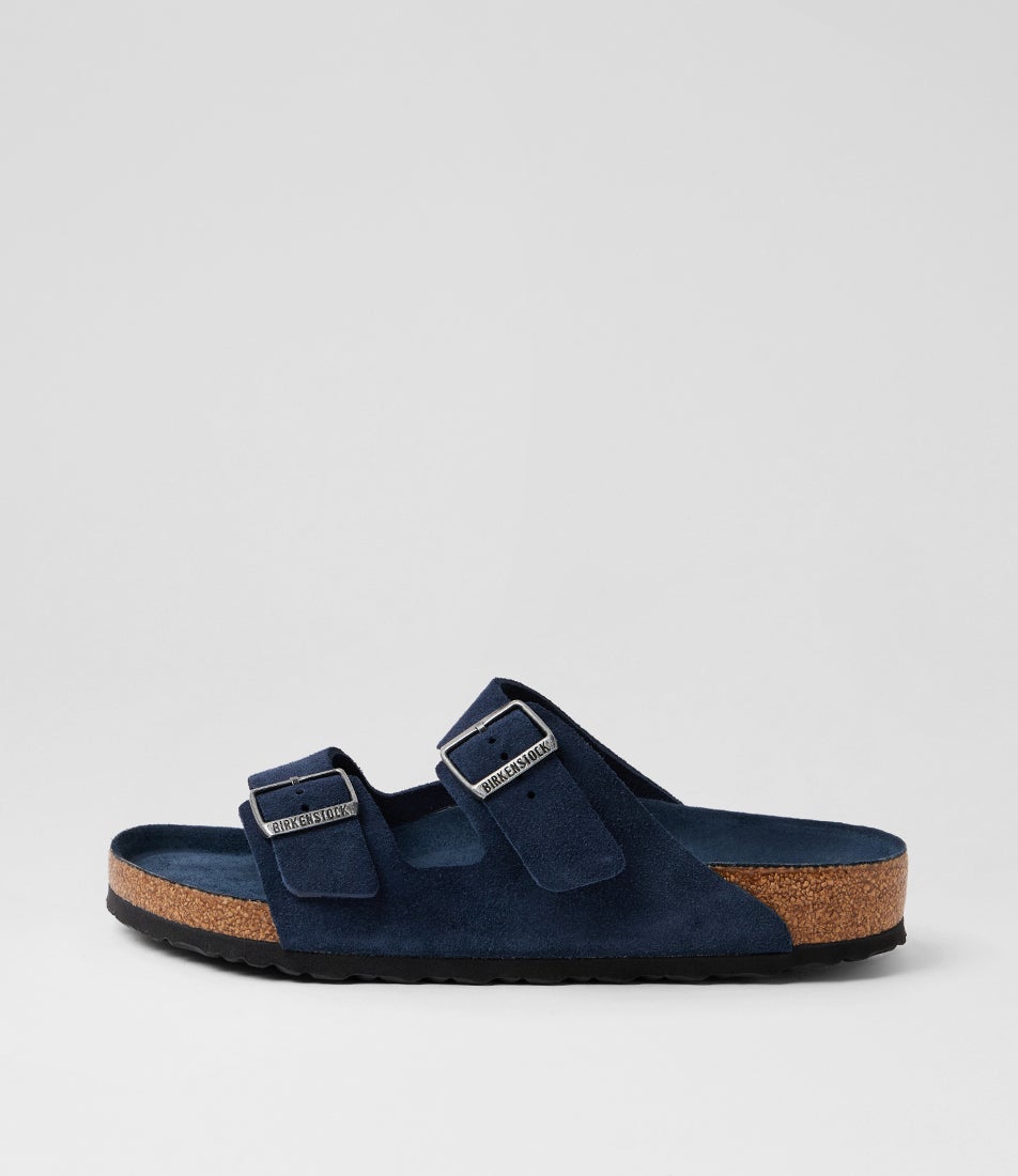 Arizona Soft Footbed Mens New Navy Suede Slides Arizona Soft Footbed Mens New Navy Suede Slides