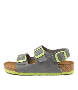 MILANO BF JNR BK BK GREY GREEN BIRKOFLOR
