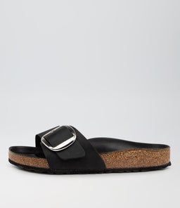 MADRID BIG BUCKLE W BK BLACK BLACK OILED LEATHER