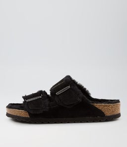 ARIZONA SHEARLING BK BLACK SUEDE LEATHER