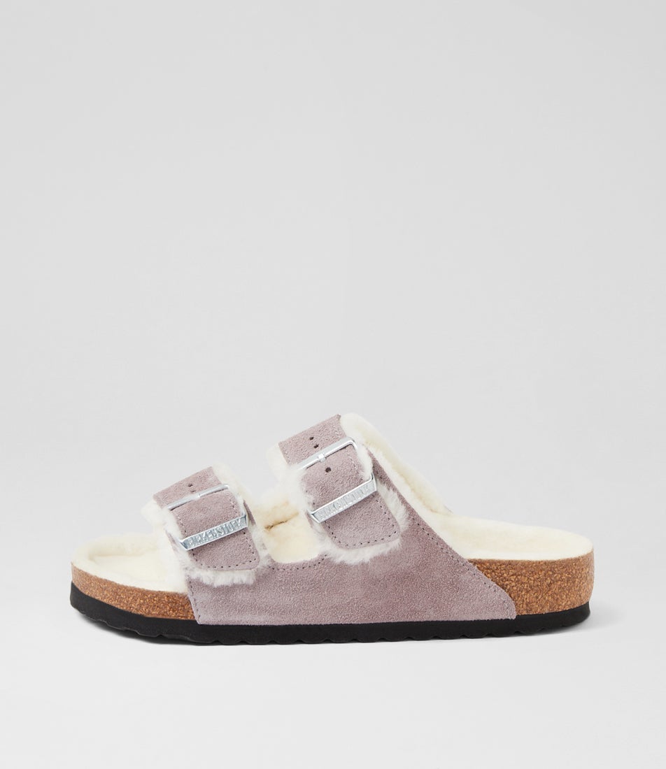 Arizona Shearling Faded Purple Suede Slides Arizona Shearling Faded Purple Suede Slides