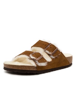 ARIZONA SHEARLING BK MINK SUEDE LEATHER