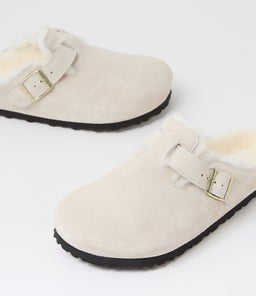 BOSTON SHEARLING BK ANTIQUE WHITE SUEDE