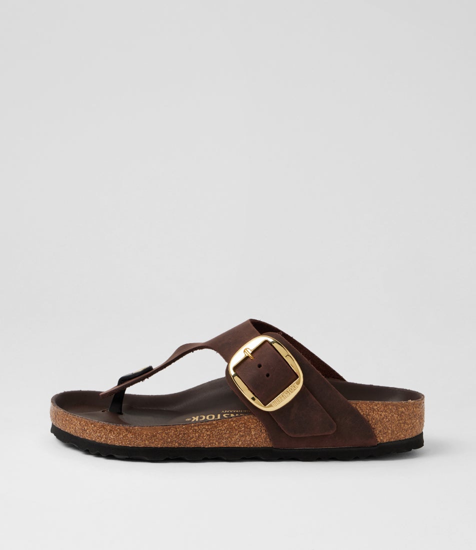 Gizeh Big Buckle Habana Oiled Leather Thongs Gizeh Big Buckle Habana Oiled Leather Thongs