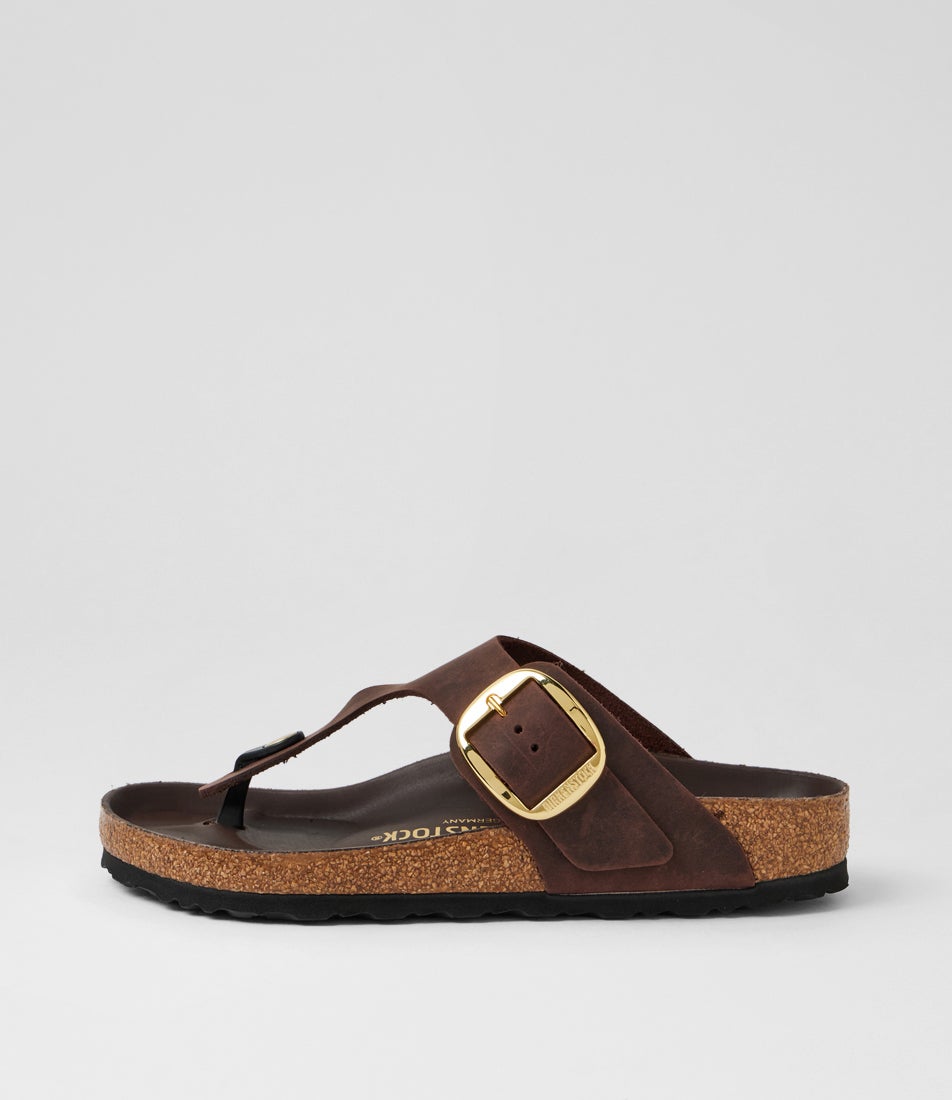 Gizeh Big Buckle Habana Oiled Leather Thongs Gizeh Big Buckle Habana Oiled Leather Thongs