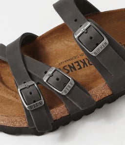 FRANCA BK BLACK GUNMETAL BUCKLE OILED LEATHER
